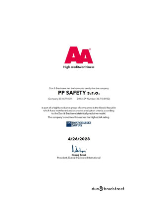 Certifikát dôveryhodnosti 2023 ENG