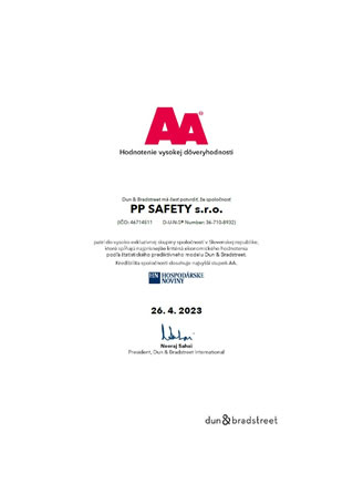 Certifikát dôveryhodnosti 2023